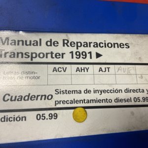 MANUAL REPARACIONES TALLER VW TRANSPORTER 1991