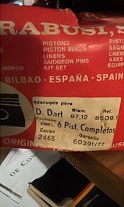 EQUIPO DE MOTOR COMPLETO DODGE DART DIAMETRO 87,12